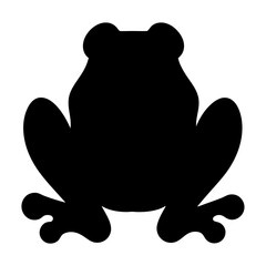 Simple silhouette of a frog viewed from above in black color
