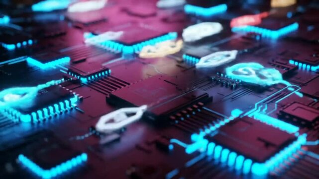 Abstract computer chip graphic design
