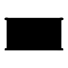 Obraz premium Solid black projection screen on a stand, minimalist graphic representation