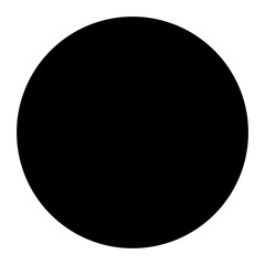 A simplistic, flat vector illustration of a perfectly circular black shape