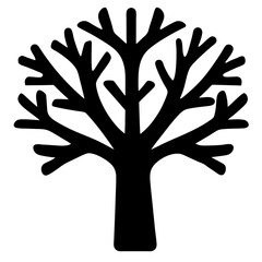 Striking Silhouette of a Bare Tree Against a Clean White Background
