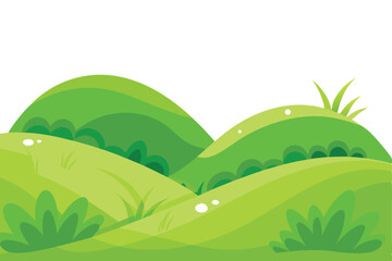 Obraz premium Rolling green hills create a peaceful, verdant landscape with grass on a transparent background