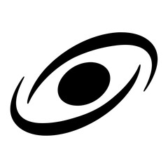 Abstract swirling vortex eye like logo design in black and white