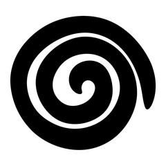Simple abstract black and white spiral shape or swirl design element