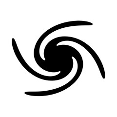 Black swirling abstract vortex design on a white background illustration