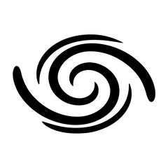 Abstract Minimalist Black and White Swirl Spiral Design Illustration on White Background