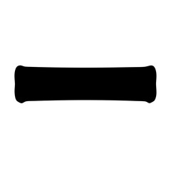 Solid black rectangular shape with rounded ends against a white background