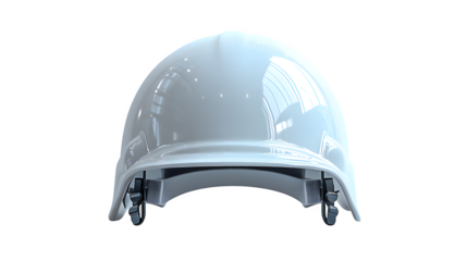 3D military helmet emoji icon in white, isolated on white background