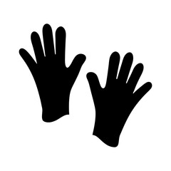 Two Black Hands Silhouettes on a White Background Representing Hands
