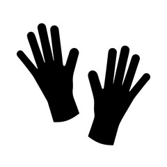 Pair of Hands Silhouette Isolated on White Background Representing Gesture