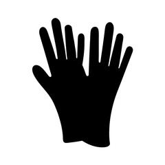 Pair of Silhouette Gloves for Protection and Warmth in Black and White