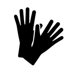 Obraz premium Black silhouette image of a pair of protective work gloves on white