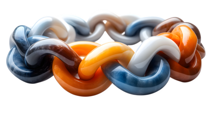 3D realistic chain link icon in plastic style, isolated on white background