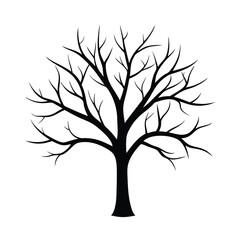 Fototapeta premium Bare Tree Line Art Silhouette Vector Illustration for Nature Design