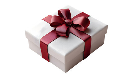 Obraz premium Gift box with ribbon, 3D plastic style present, realistic rendering on white background