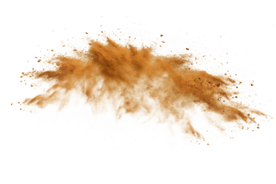  beige color powder pulver explosion isolated on white background PNG