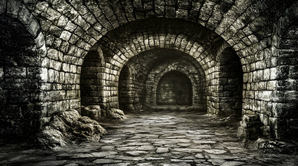 Dark Stone Tunnel Archways