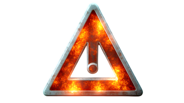 Alert sign icon in white plastic, triangle with exclamation mark, 3D rendering on white
