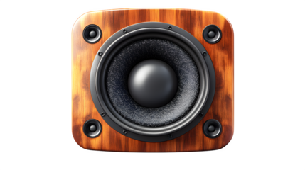 Audio studio speaker icon in neutral colors, 3D cartoon plastic rendering, isolated on white background