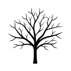 Fototapeta premium Minimalist Bare Tree Silhouette Vector