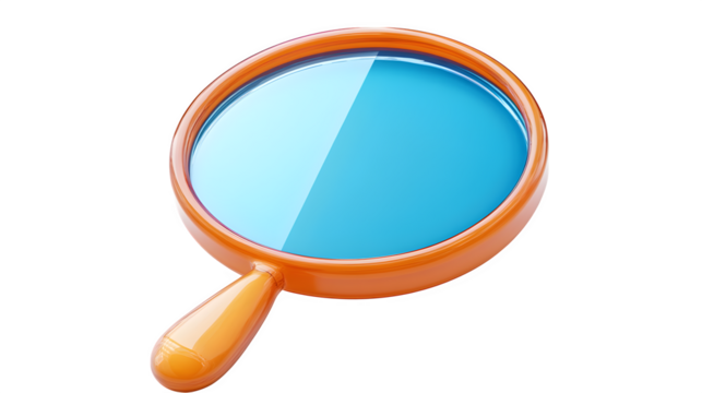 Hand mirror icon, 3D cartoon plastic style, isolated on white background