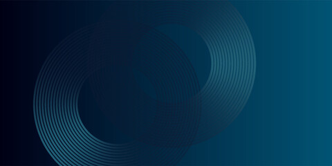 blue geometric abstract background overlapping layers on bright space with line effect decoration. Circle style concept modern graphic design element for banner, flyer, card. vector