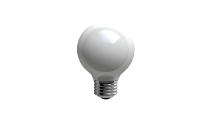 Light bulb idea icon, 3D realistic rendering top view, isolated on white background