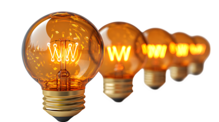 Light bulb symbol representing idea or creativity in 3D, isolated on white background