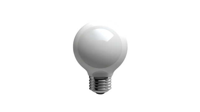 Light bulb idea icon, 3D realistic rendering top view, isolated on white background