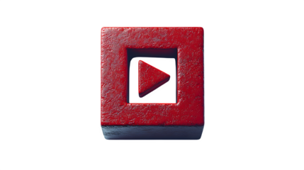 Minimalistic 3D player interface button, isolated on white background