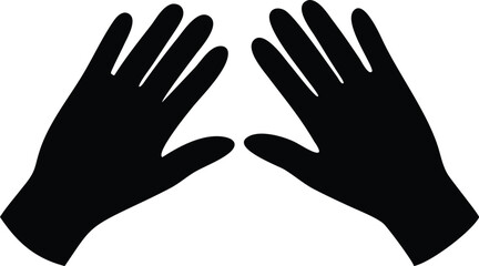 Fototapeta premium Two black hands are visible, both facing upwards with a transparent background