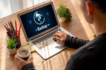 Backup Storage Data Internet Technology Business concept. Database storage cloud technology file...