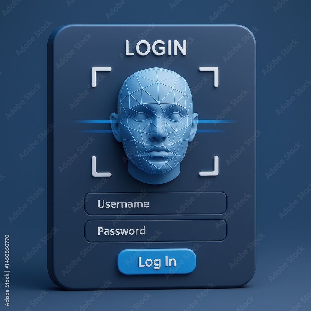 Aufkleber login page with password and personal data protection