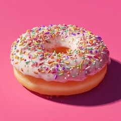 National Doughnut Day Celebration: Sweet Treats with Colorful Sprinkles and Tasty Pink Decorations