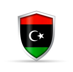 Libya Flag Glossy Shield Icon