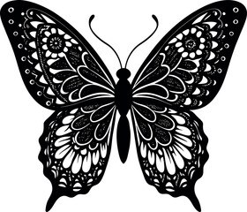 Butterfly With Delicate Lace Wings Vintage Aesthe