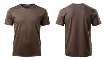 Brown Short Sleeve T-Shirt for Casual Wear, Comfortable Fit, Ideal for Everyday Use, Unisex Style on transparent background