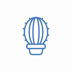 cactus potted plant icon sign vector