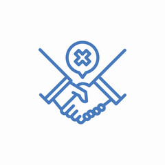 crossed handshake sign icon sign vector