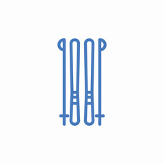 ski poles equipment icon sign vector