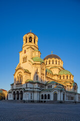 Obraz premium The Saint Alexander Nevsky Cathedral in late afternoon light.
