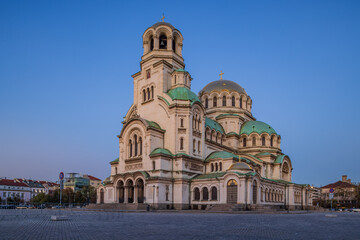 The Saint Alexander Nevsky Cathedral in evening light.