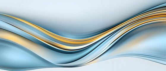 Obraz premium Abstract Blue And Gold Wave Design