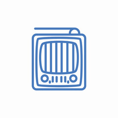 vintage radio music icon sign vector