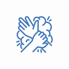 wash hands clean icon sign vector