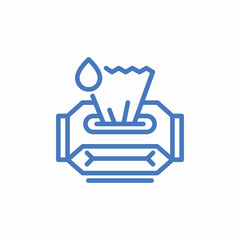 wet tissue box icon sign vector