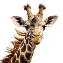 Obraz premium Giraffe Flipping Hair With Attitude White Background