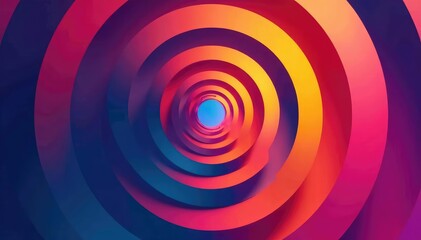 Naklejka premium Overlapping circles creating a hypnotic effect, geometric circles, abstract background, modern