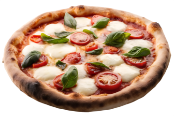 pizza margherita isolated on white background PNG