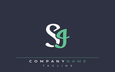 Elegant Stylized SI Lettering Design. Stylish Modern Logo featuring Monogram Letters in White and Teal Shade